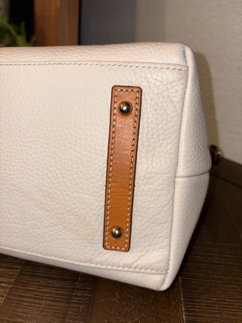 ✨ Dooney & Bourke Pebbled Leather Satchel | Ivory Cream | Tassel Detail | NWOT - Picture 11 of 12